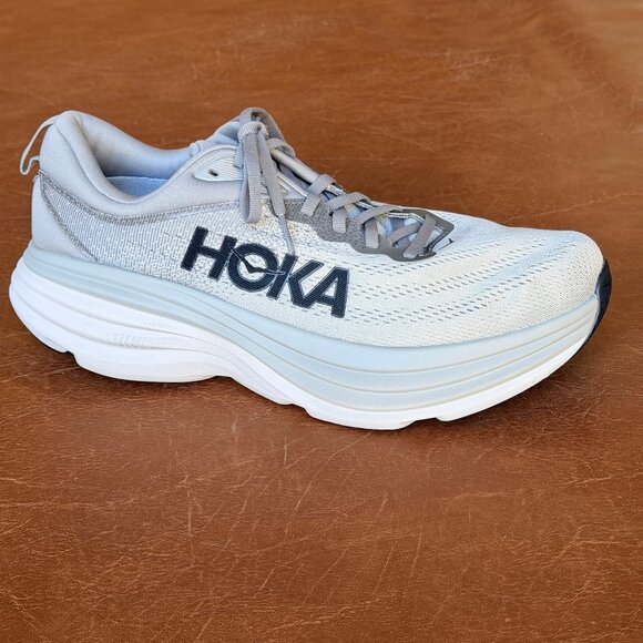 HOKA Men's Gray Bondi 8 Shoes 9.5 - Picture 7 of 17